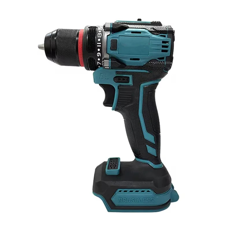 10mm 100N.m Brushless Electric Impact Drill 2 Variable Speed Cordless Screwdriver Drilling Power Tool for Makita 18V Battery
