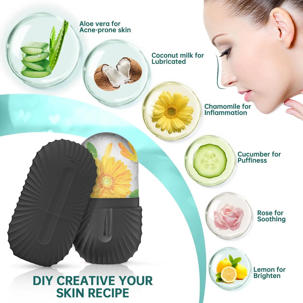 Cryo Glow Ice Roller & Gua Sha Set – Facial Lift, Sculpt & Skin Refresh Tool (1/2/3PCS)