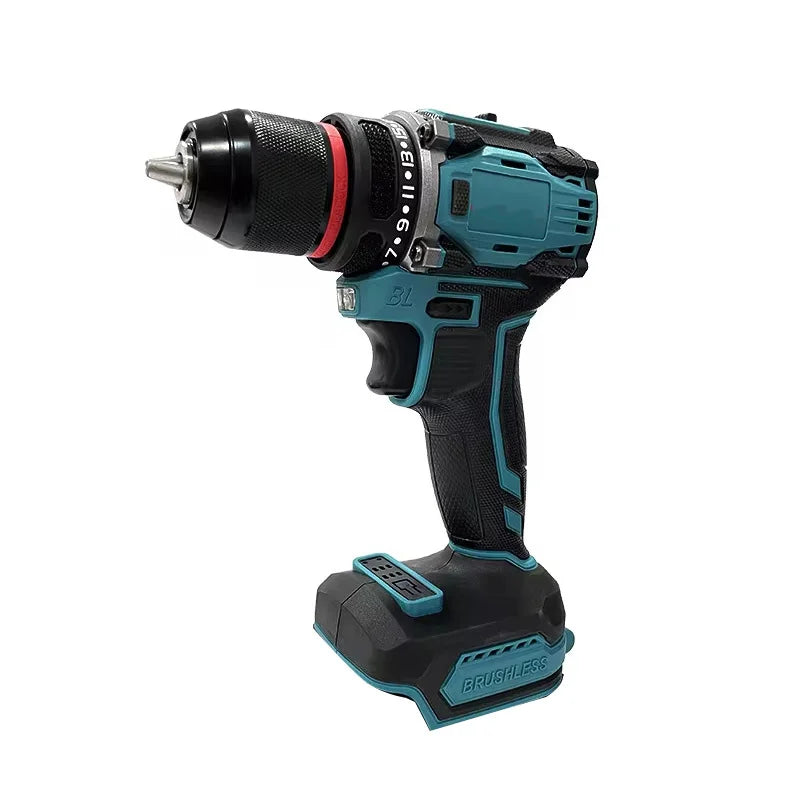 10mm 100N.m Brushless Electric Impact Drill 2 Variable Speed Cordless Screwdriver Drilling Power Tool for Makita 18V Battery