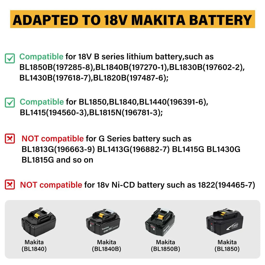 10mm 100N.m Brushless Electric Impact Drill 2 Variable Speed Cordless Screwdriver Drilling Power Tool for Makita 18V Battery