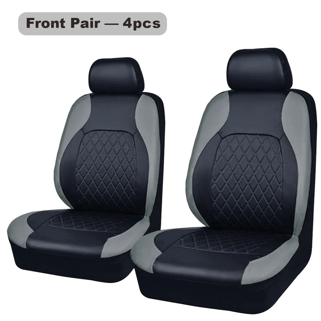 Universal Internal Seat Covers 4PCS All-Season Quilted Faux Leather Car Seat Cover