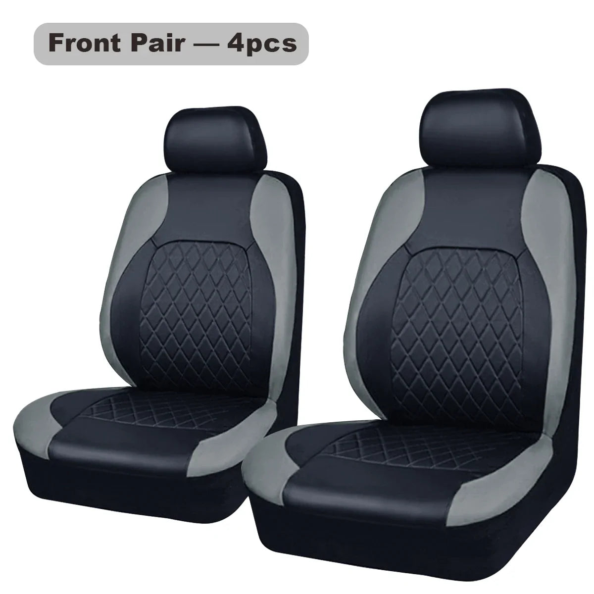 Universal Internal Seat Covers 4PCS All-Season Quilted Faux Leather Car Seat Cover