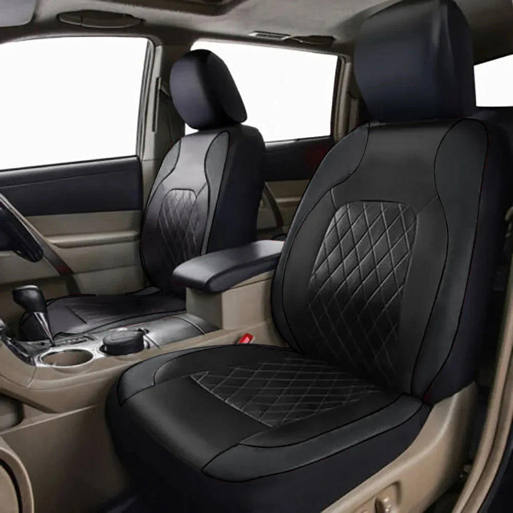 Universal Internal Seat Covers 4PCS All-Season Quilted Faux Leather Car Seat Cover