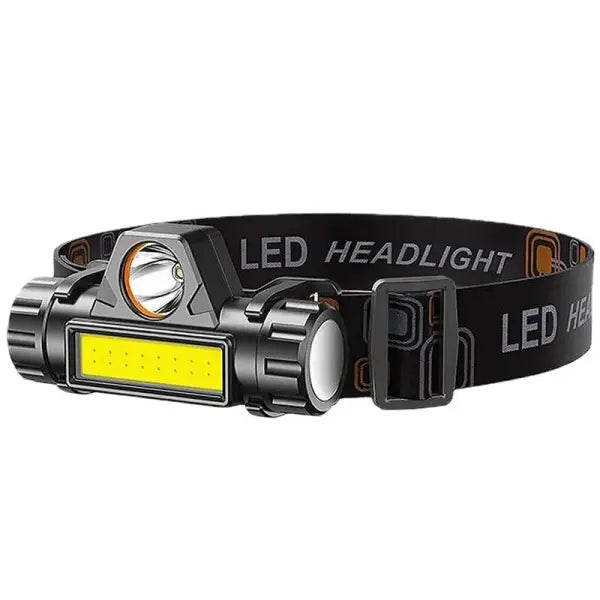 Rechargeable COB LED USB Headlamp ABS Waterproof Fishing Head Torch